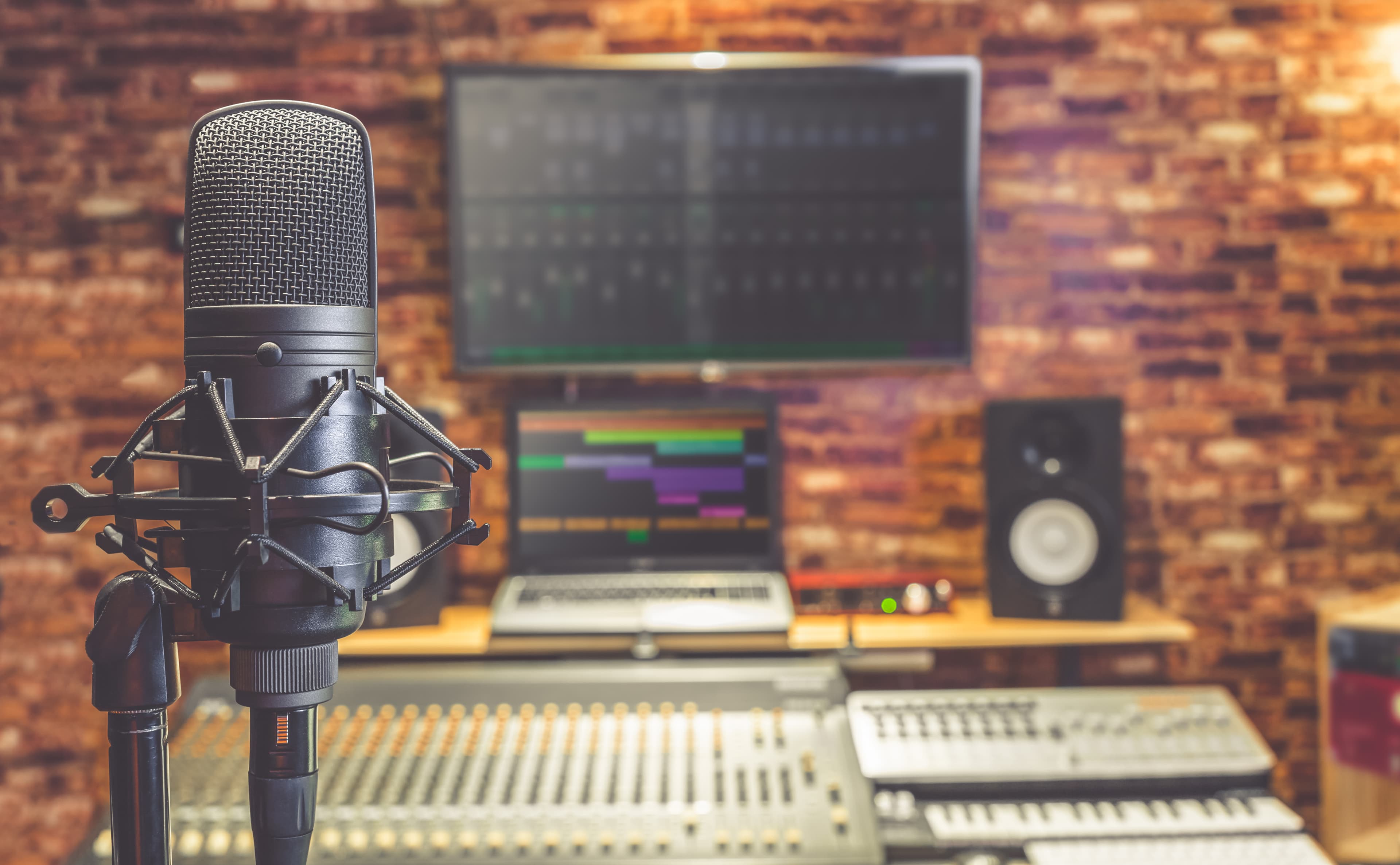 Image of a studio backdrop with single key light.